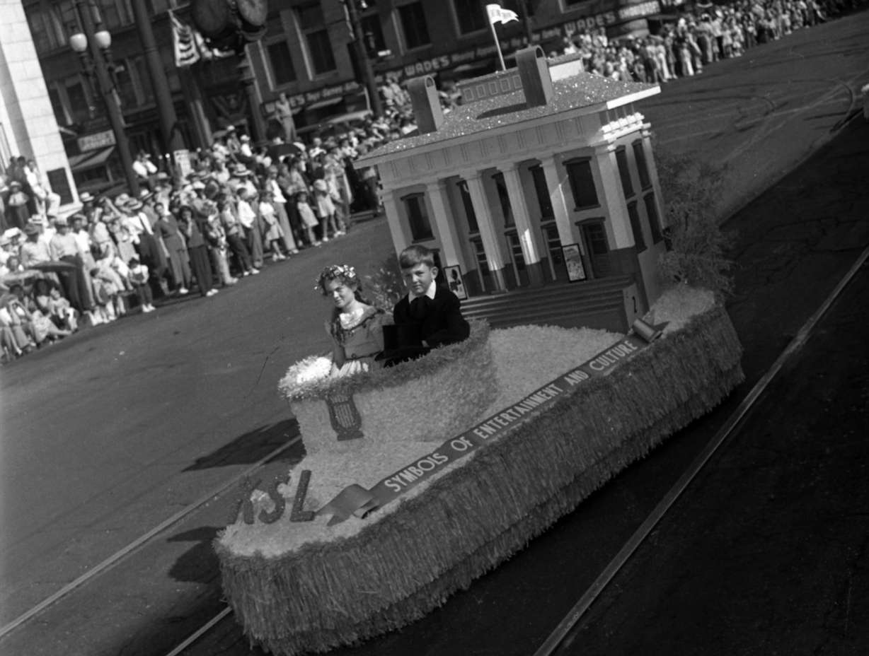 A KSL-sponsored float during the 1945 Days of '47 Parade in Salt Lake City on July 24, 1945.