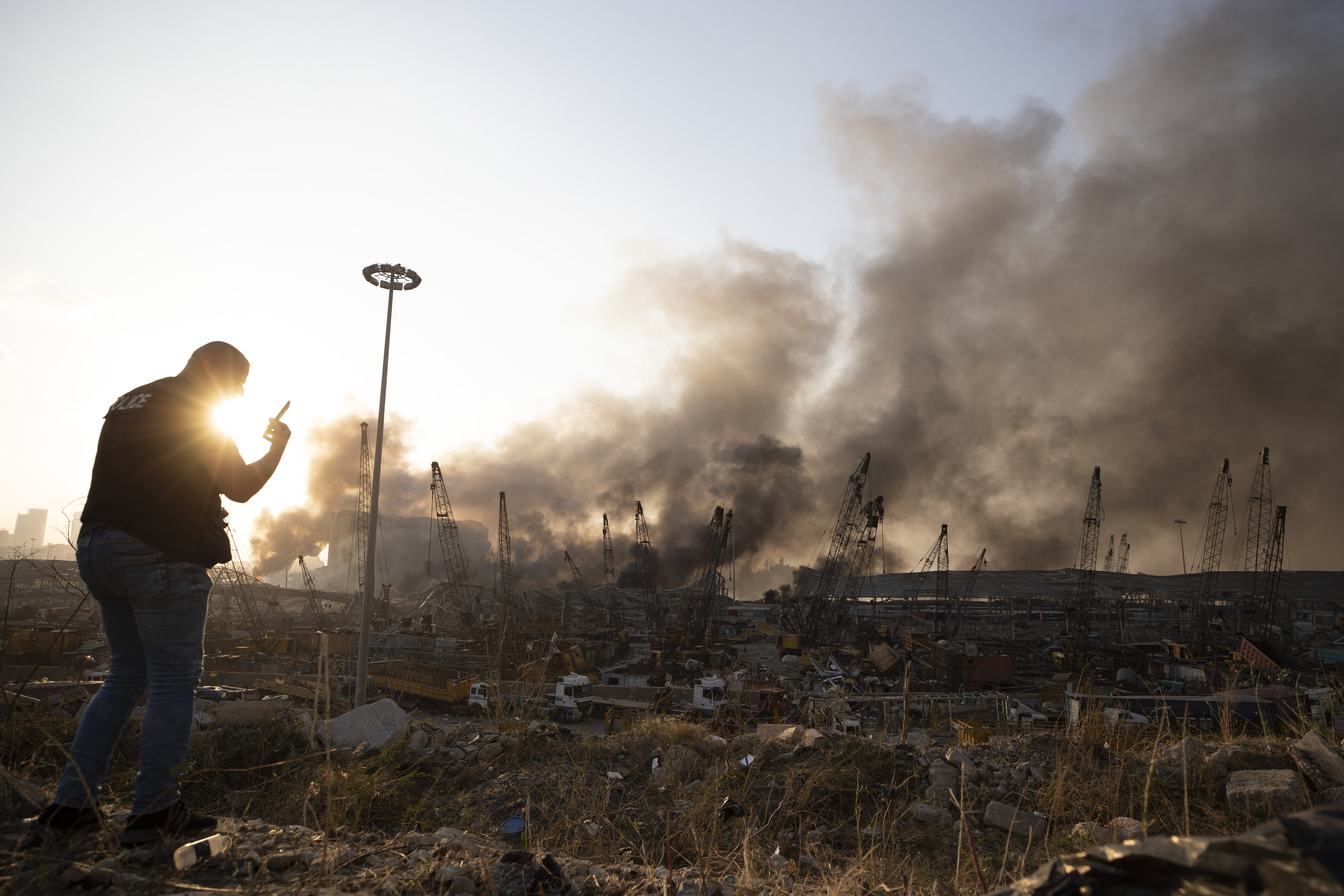 Aftermath of a massive explosion is seen in in Beirut, Lebanon, Tuesday, Aug. 4, 2020. (Hassan Ammar, AP Photo)