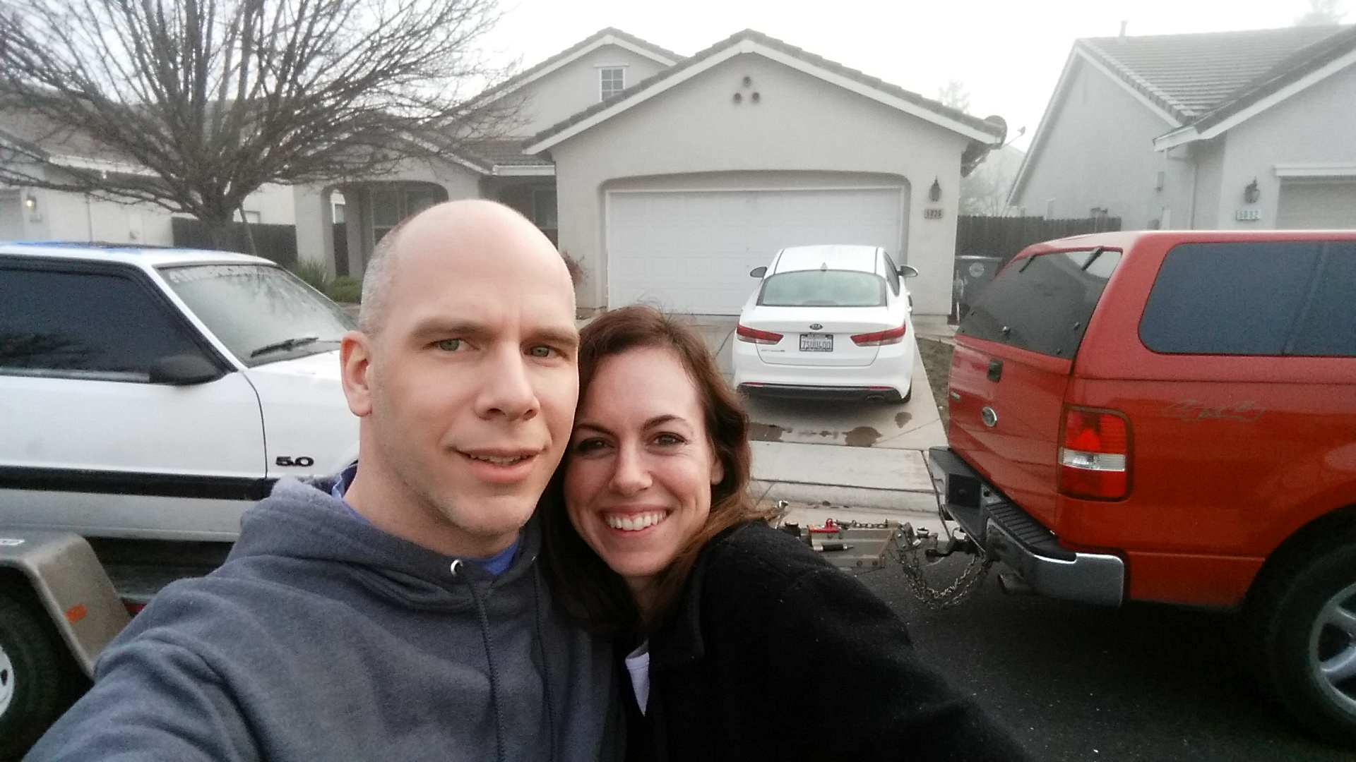 Justin and Rachel Roberts bringing their first-date car home again. (Photo: Justin Roberts)