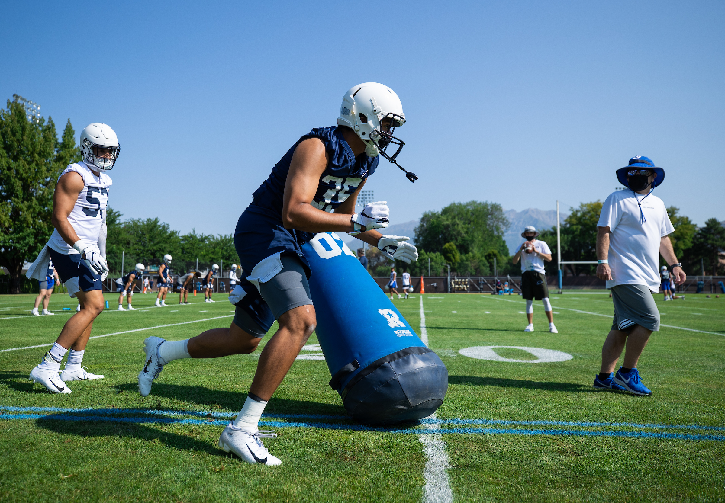 BYU running back Sione Finau during the first day of training camp, Tuesday, Aug. 4, 2020 in Provo.