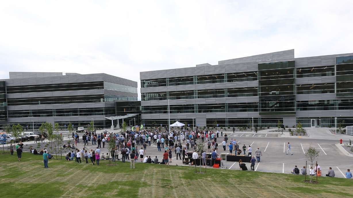 The ribbon-cutting ceremony for Ancestry's new headquarters in Lehi on Wednesday, June 22, 2016.