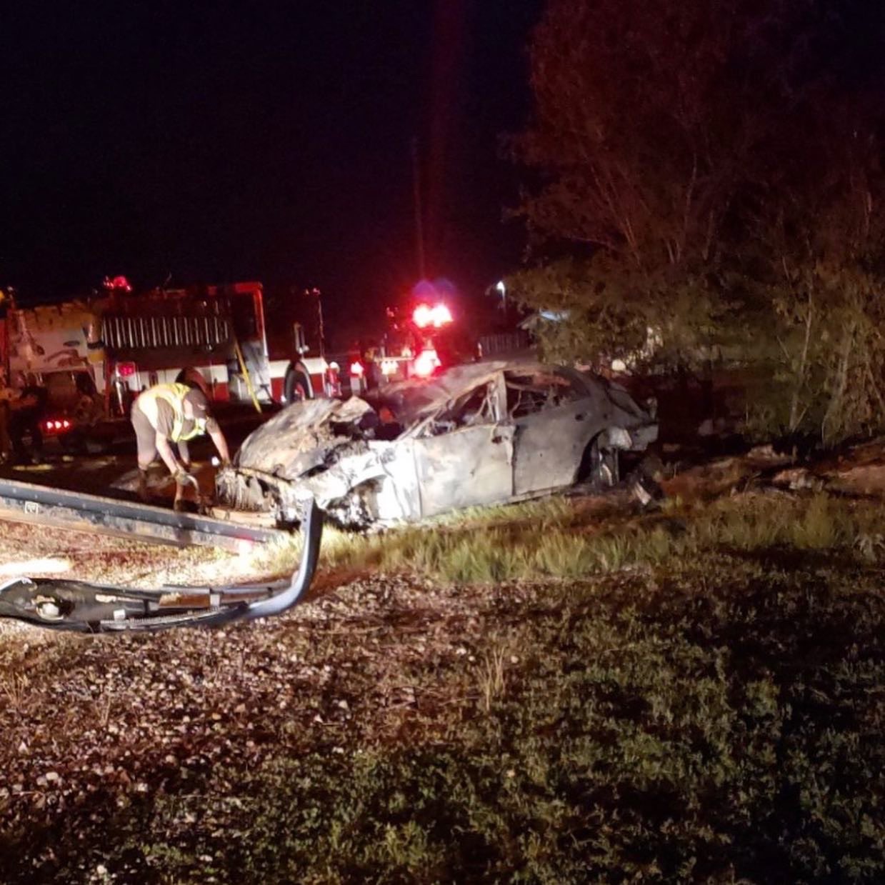 Fire officials in Plain City say some bystanders pulled an injured woman out of a burning car, likely saving her life, on Friday, Aug. 7, 2020.