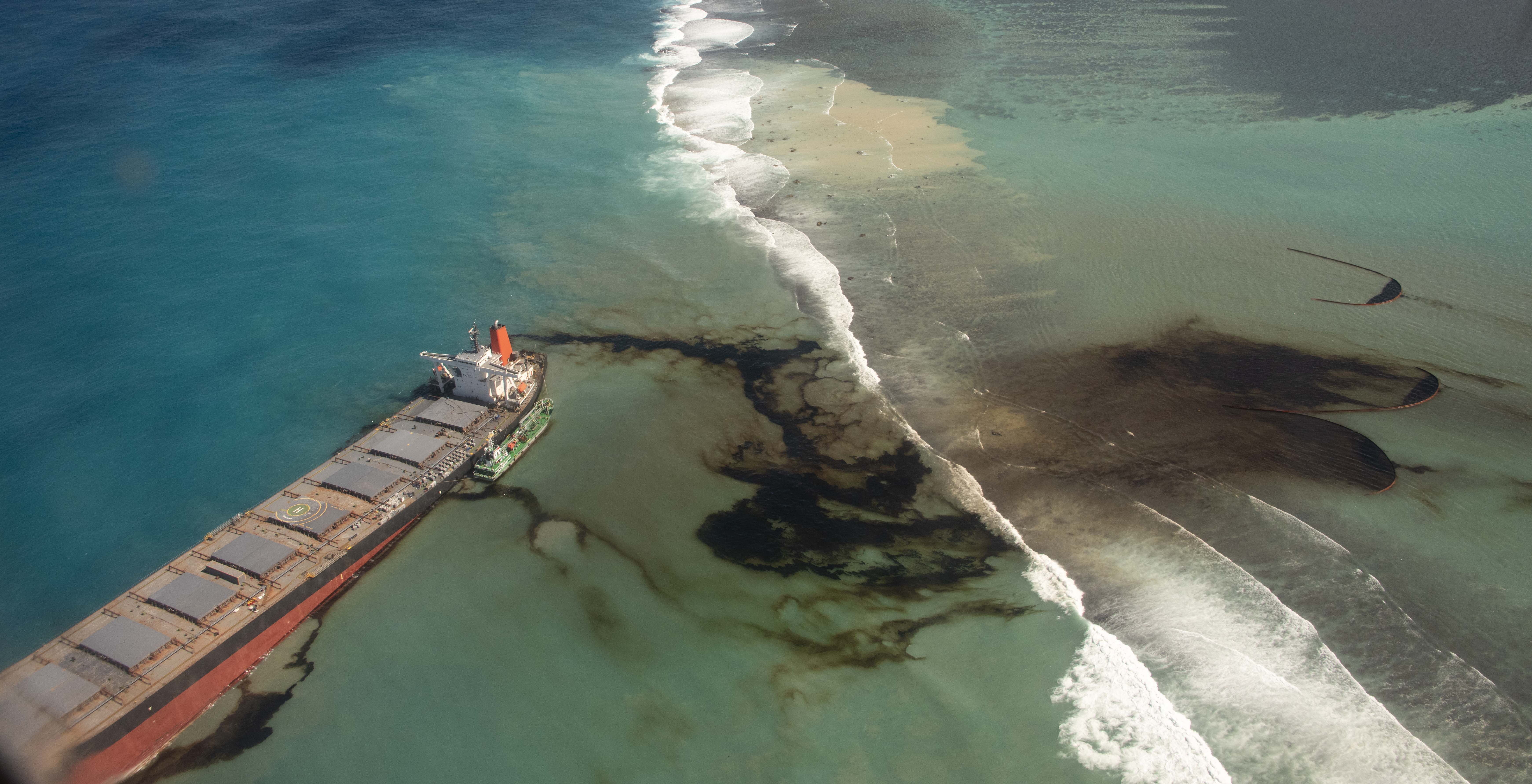 Mauritius races to contain oil spill, protect coastline