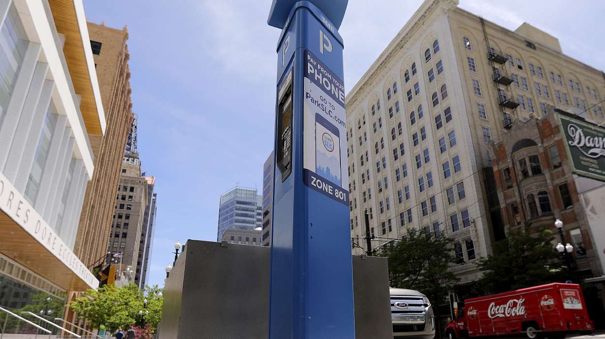 SLC Mayor Proposal 66610.jpg
6/11/2019
SLC Mayor Proposal 66626.jpg
6/11/2019
SLC Mayor Proposal 66610.jpg
6/11/2019
SLC Mayor Proposal 66626.jpg
6/11/2019
A parking kiosk in downtown Salt Lake City is pictured on Tuesday, June 11, 2019. Salt Lake City Mayor Jackie Biskupski is recommending that newly available funds be used to reduce a proposed parking meter rate increase from 50 cents 25 cents.