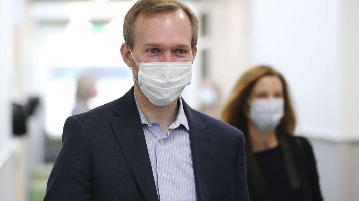 Rep. Ben McAdams, D-Utah, visits the Salt Lake County Public Health Center in Salt Lake City on Tuesday, April 28, 2020.