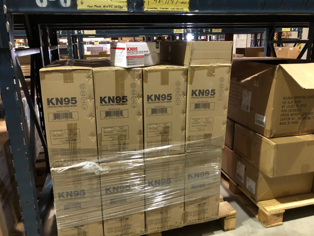 Granite School District crews have been preparing pallets of PPE for teachers to use.