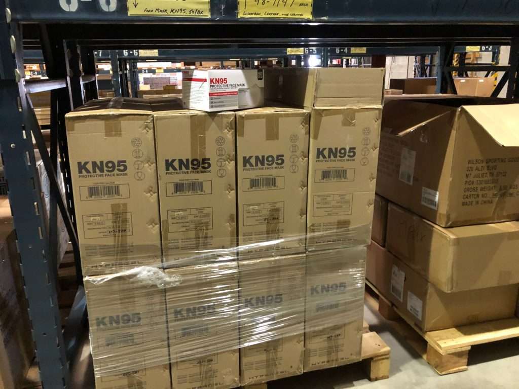 Granite School District crews have been preparing pallets of PPE for teachers to use.