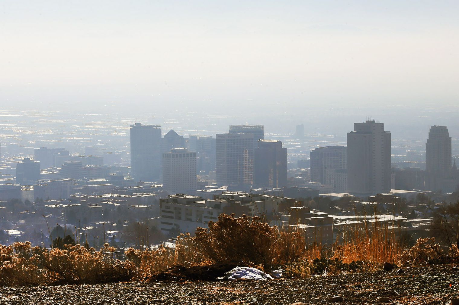 Inversion fills the Wasatch Front on Friday, Dec. 8, 2017. 
