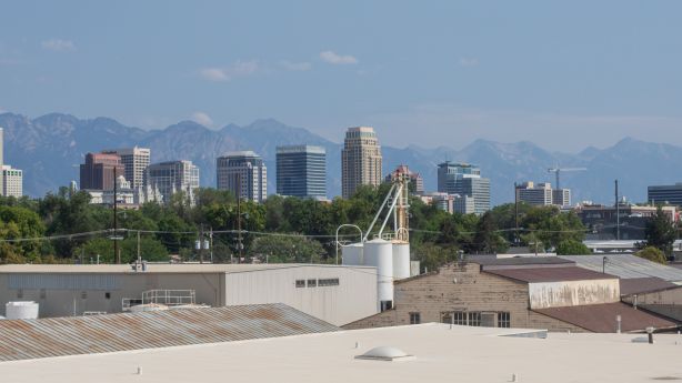 Salt Lake City skyline on Thursday, Aug. 20, 2020.