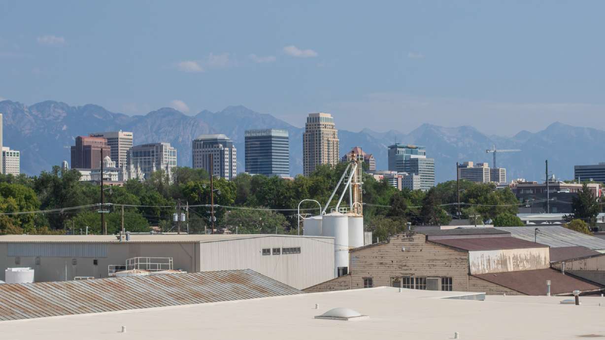 Salt Lake City skyline on Thursday, Aug. 20, 2020.