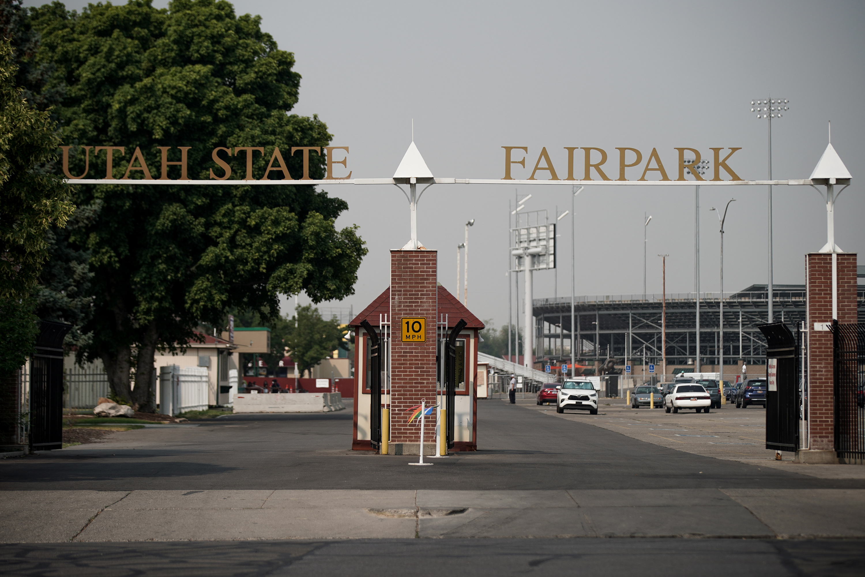 The entrance to the Utah State Fairpark in Salt Lake City is pictured on Friday, Aug. 21, 2020.