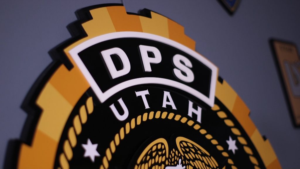 The Utah Department of Public Safety logo.