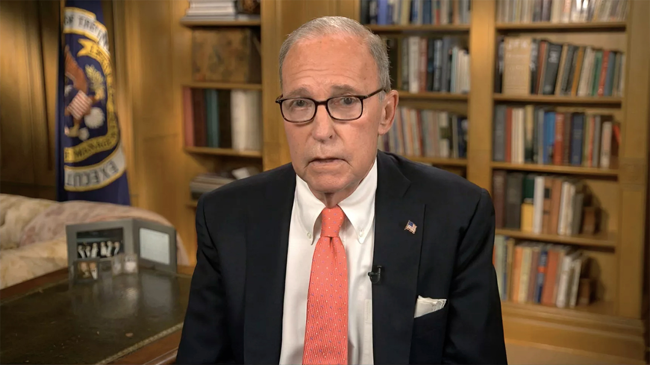 In this image from video, White House chief economic adviser Larry Kudlow speaks during the second night of the Republican National Convention on Tuesday, Aug. 25, 2020. AP