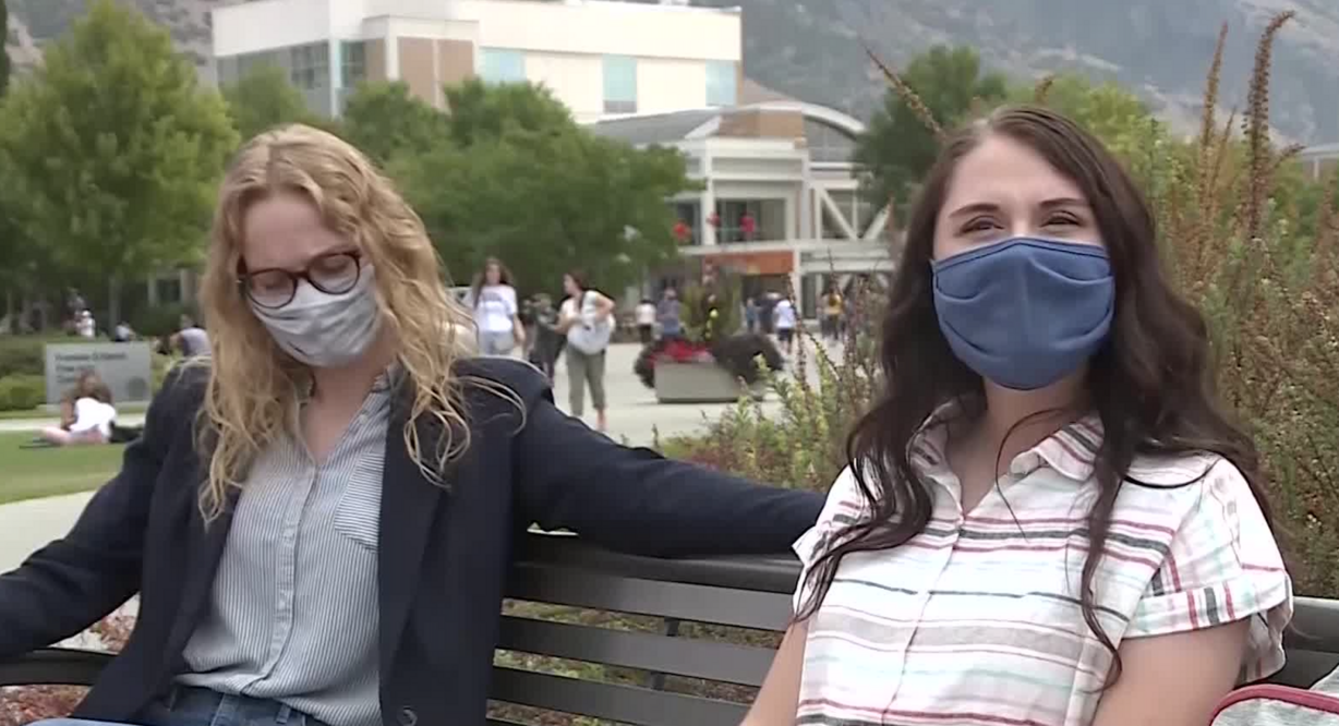 BYU students wear masks on campus, among other protocols designed to curb the spread of COVID-19.