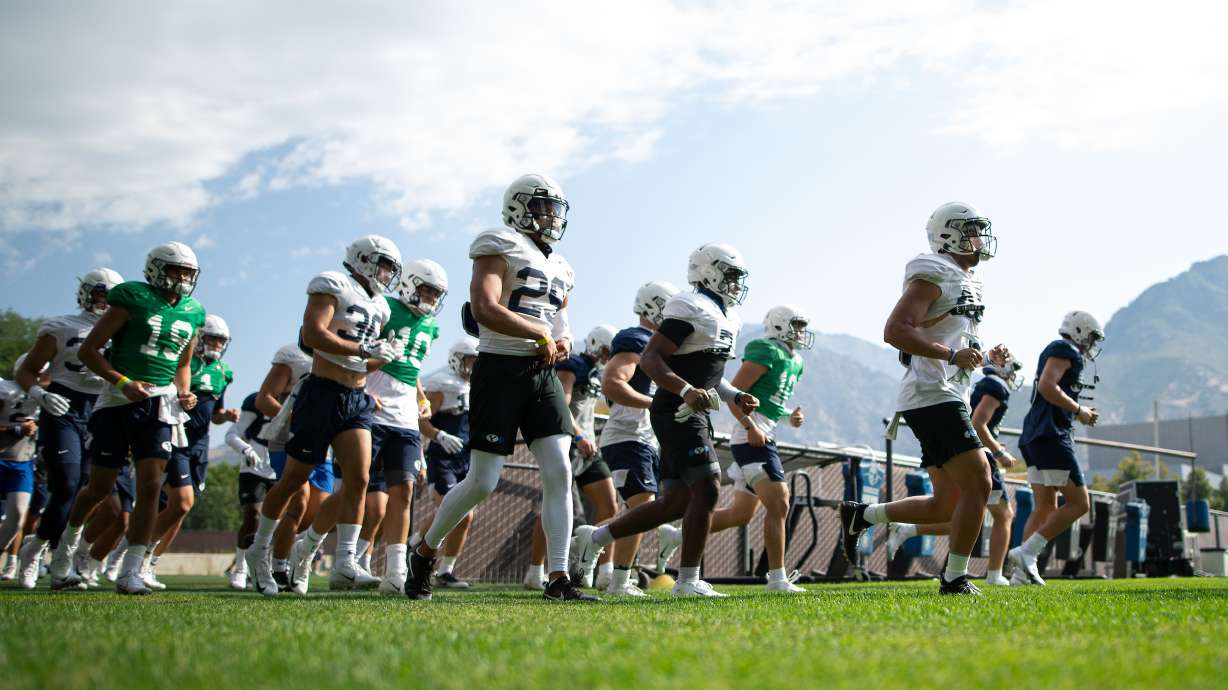 BYU football practices, Aug. 27, 2020 in Provo.