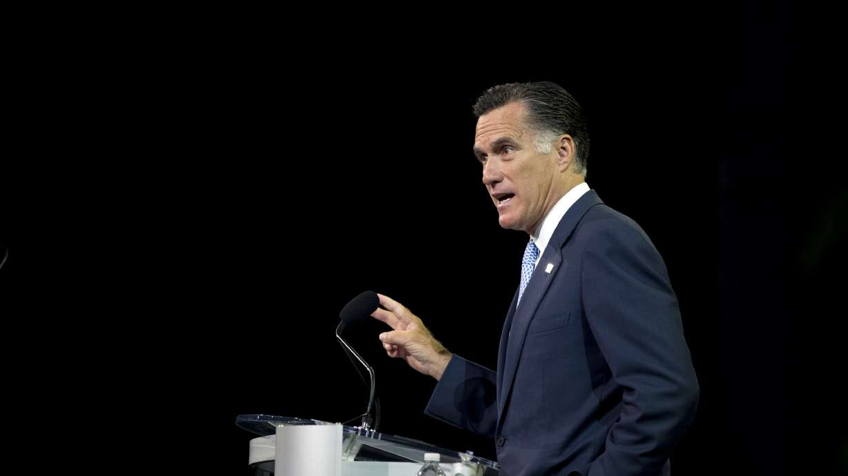 20140403
Republican presidential candidate, former Massachusetts Gov. Mitt Romney gestures during a speech to the NAACP annual convention, Wednesday, July 11, 2012, in Houston, Texas. (AP Photo/Evan Vucci)
Evan Vucci
AP