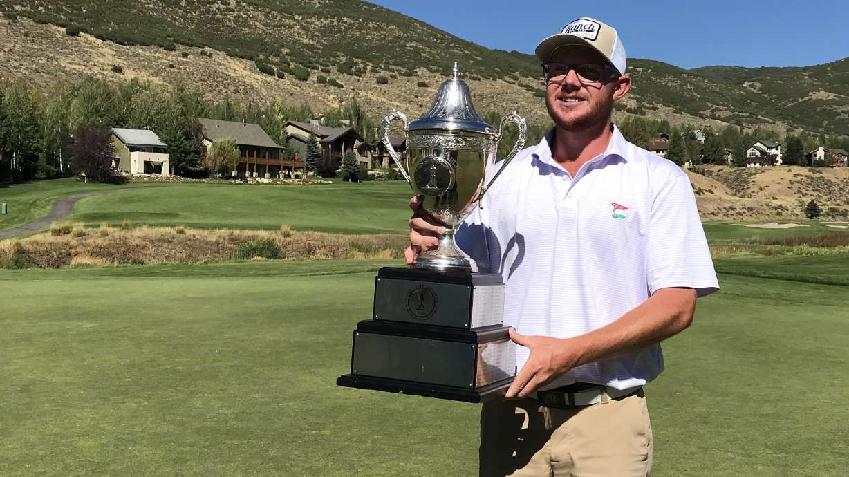 University of Utah senior golfer Mitchell Schow wins the 122nd Utah State Amateur Championship, Saturday, Sept. 5, 2020 at Jeremy Ranch Golf and Country Club.