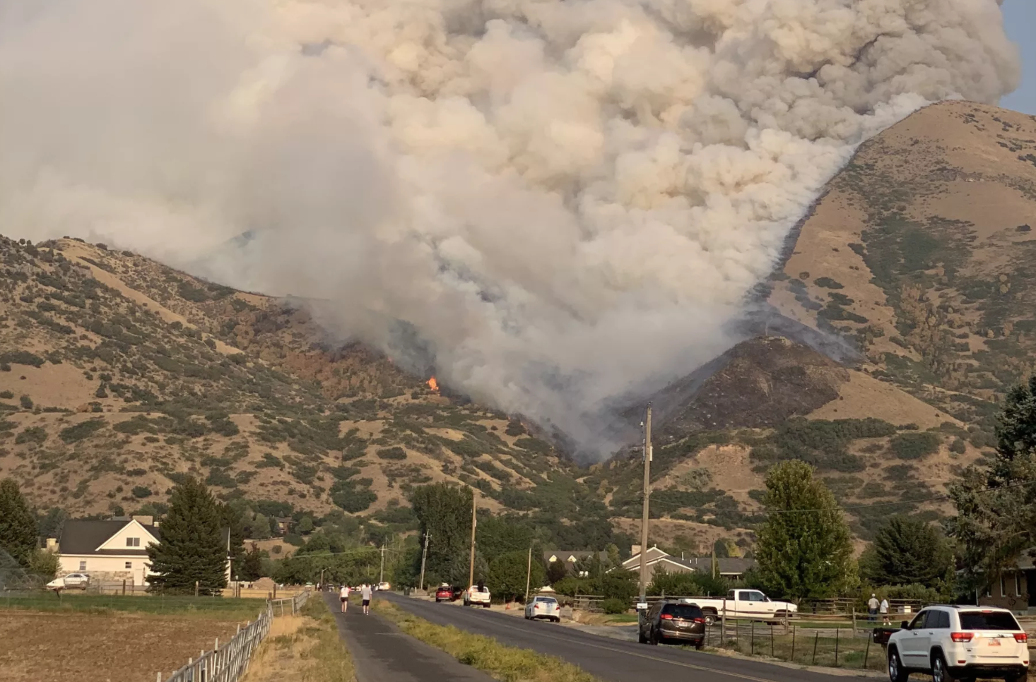 Wildfire sparked near Mapleton prompts evacuations