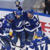 Lightning romp to 8-2 win over Isles to open East finals