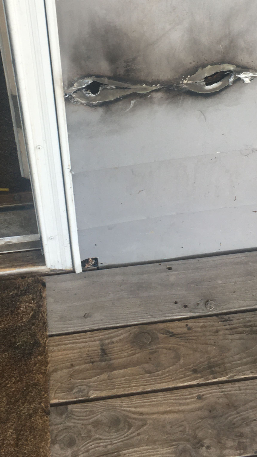 Fire damage in Kay Hall's home after it was struck by lightning and. caught fire on Monday, Sept 7, 2020.