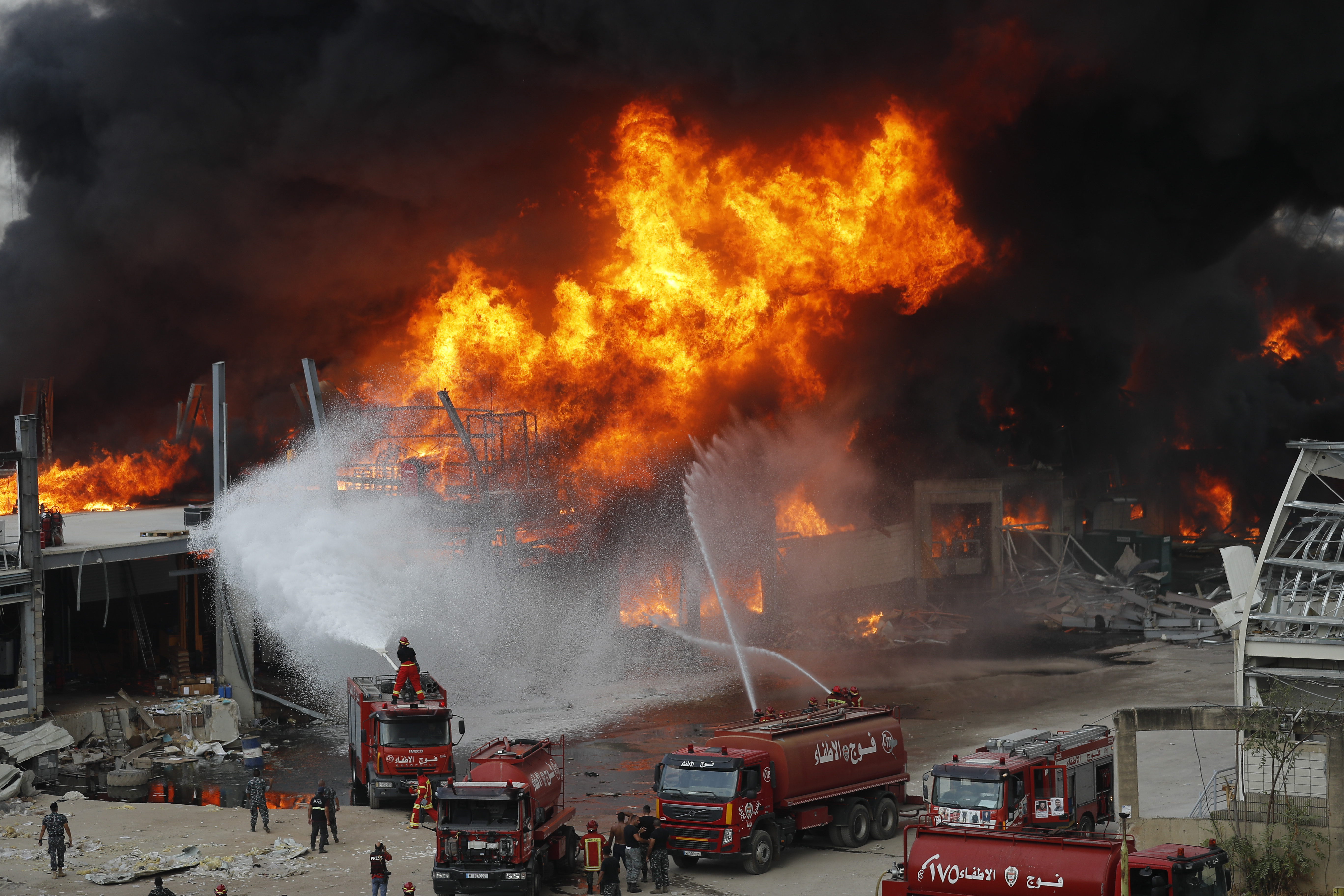 Huge fire at Beirut port sows panic after last month's blast