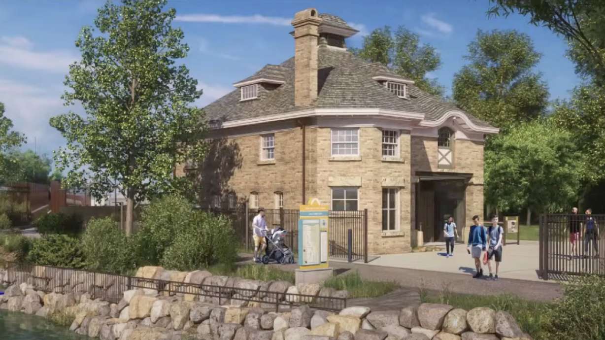 A 2019 rendering of the proposed Fisher Carriage House renovation.