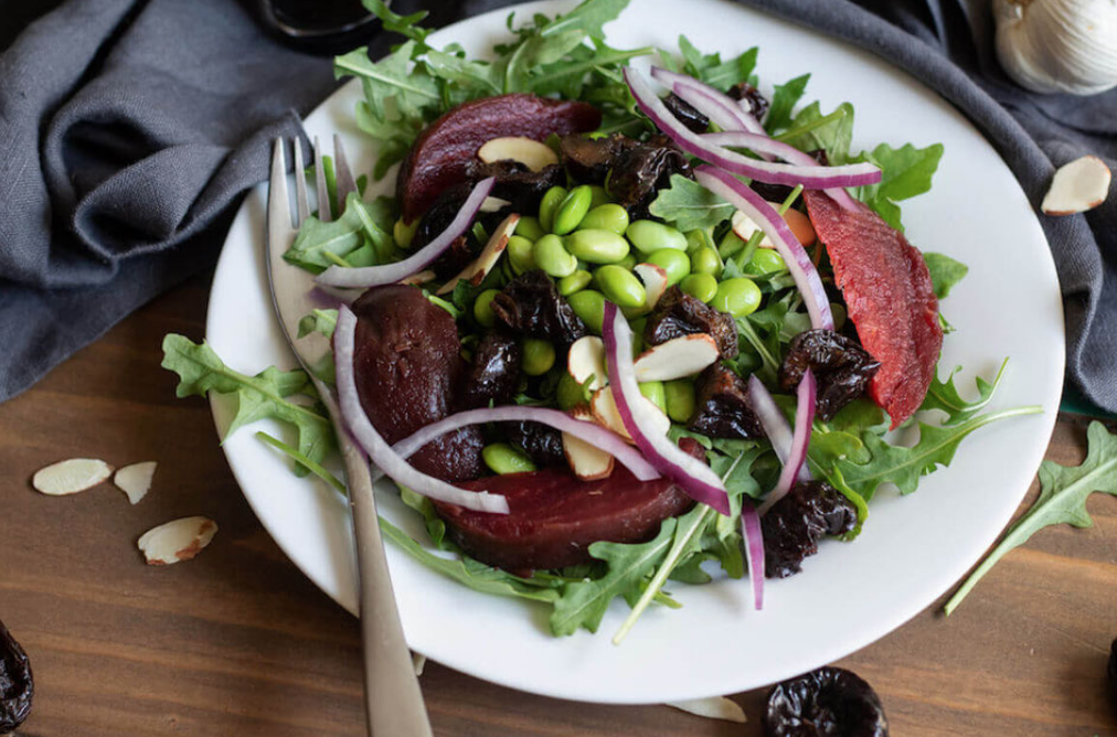 Vegan Mediterranean Salad with Fruit Dressing