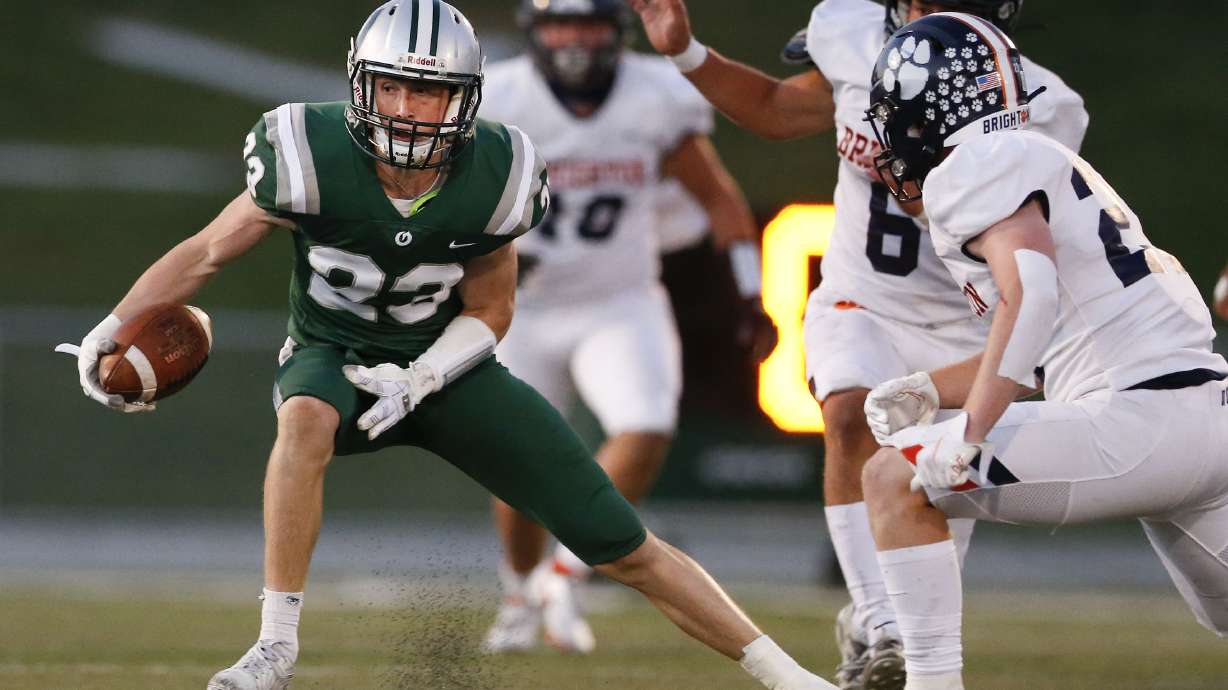 Action in the Brighton vs. Olympus football game at Olympus High School in Holladay on Friday, Sept. 11, 2020.