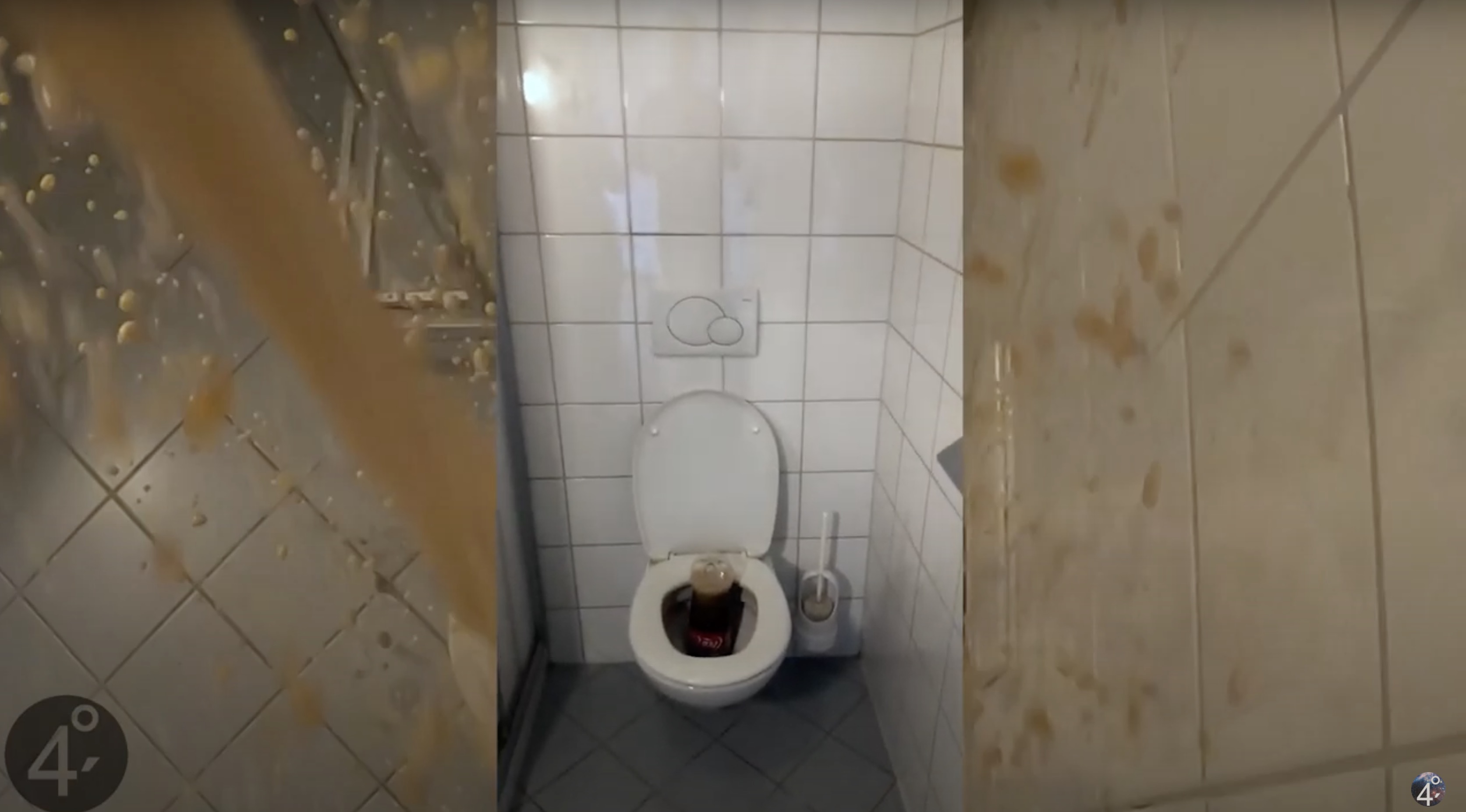 Have You Seen This? A Mentos and Coca-Cola experiment goes to the toilet