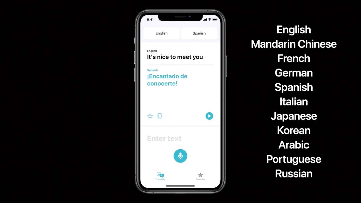 Apple's new translation app works in real-time.