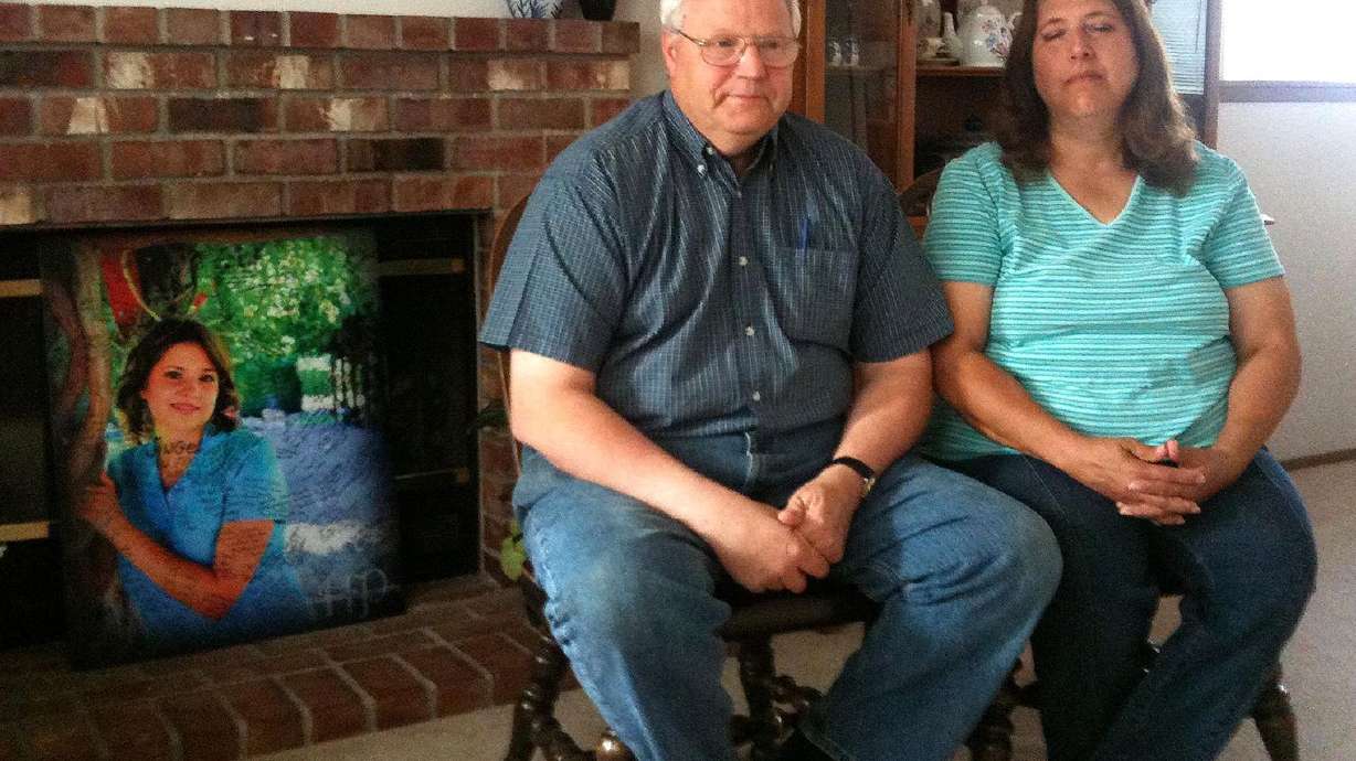 FILE- Chuck and Judy Cox talk about their daughter, Susan Powell, in Washington in this 2011 file photo.