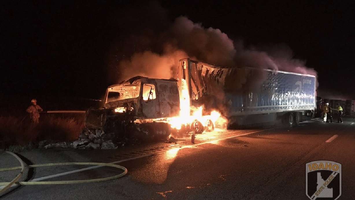 Wrong-way driver killed in Idaho crash after striking 2 semitrucks, police say