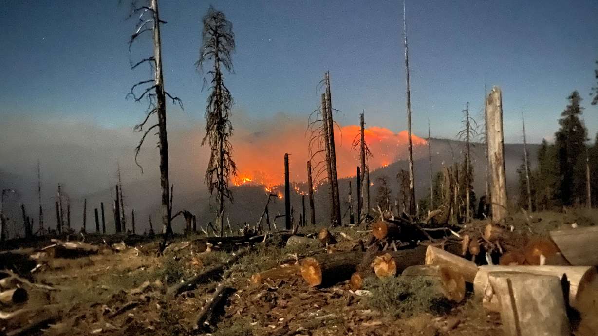 Flames appear on a hillside during the Elkhorn Fire near Red Bluff, California, U.S. August 31, 2020.