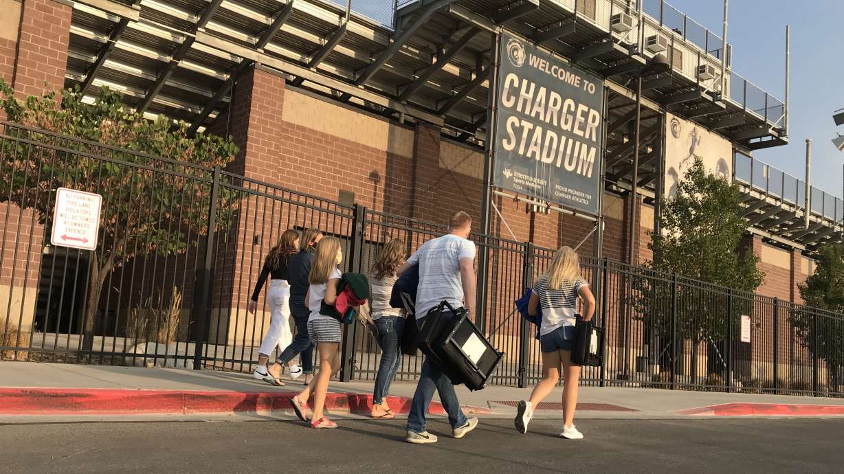 Corner Canyon hosts Pleasant Grove in a Region 4 high school football opener, Friday, Sept. 18, 2020 in Draper.