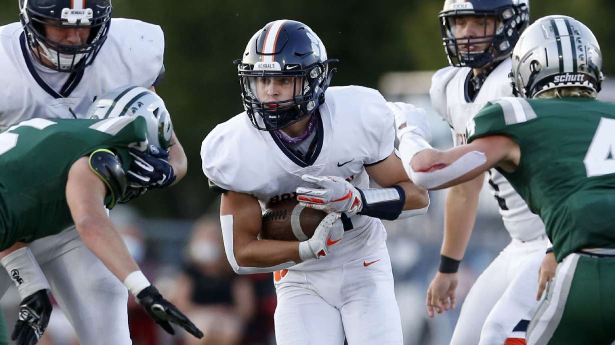 Action in the Brighton vs. Olympus football game at Olympus High School in Holladay on Friday, Sept. 11, 2020.