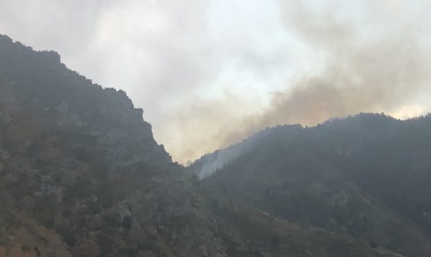 Fire burns in Neffs Canyon Tuesday, Sept. 22, 2020.