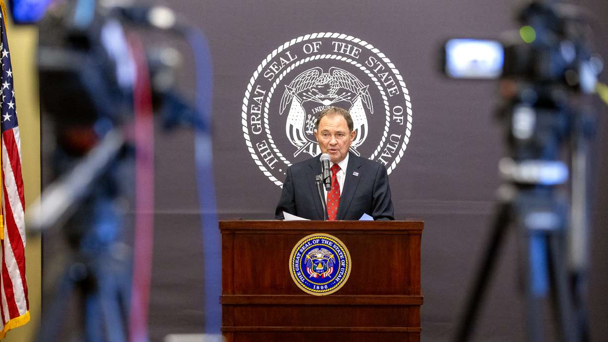Gov. Gary Herbert speaks during a COVID-19 briefing at the Capitol in Salt Lake City on Tuesday, Sept. 22, 2020.