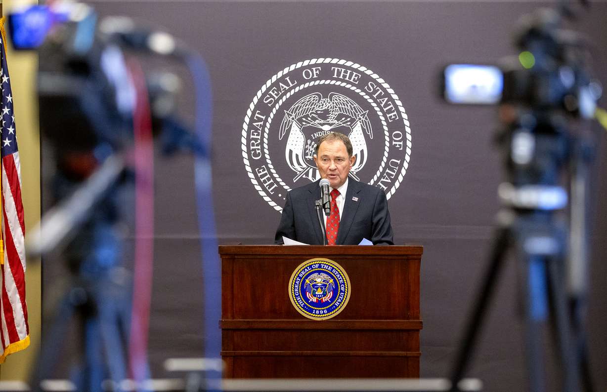 Gov. Gary Herbert speaks during a COVID-19 briefing at the Capitol in Salt Lake City on Tuesday, Sept. 22, 2020.