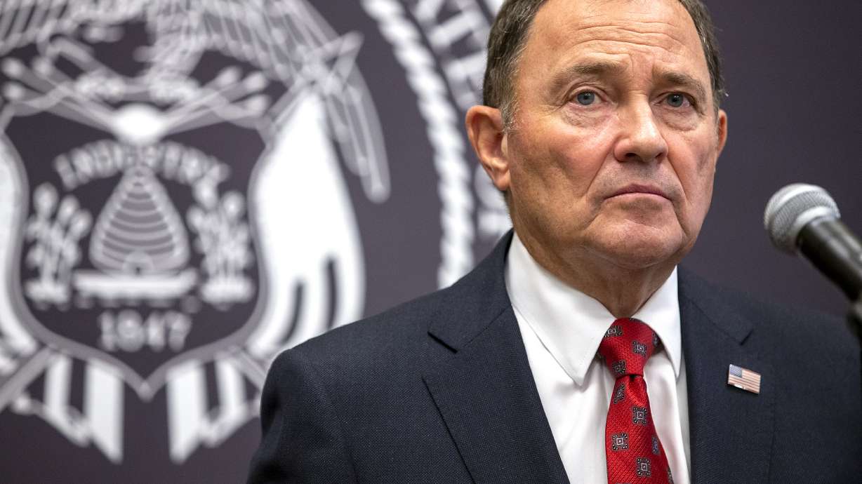Gov. Gary Herbert listens to a question from a member of the media during a COVID-19 briefing at the Capitol in Salt Lake City on Tuesday, Sept. 22, 2020.