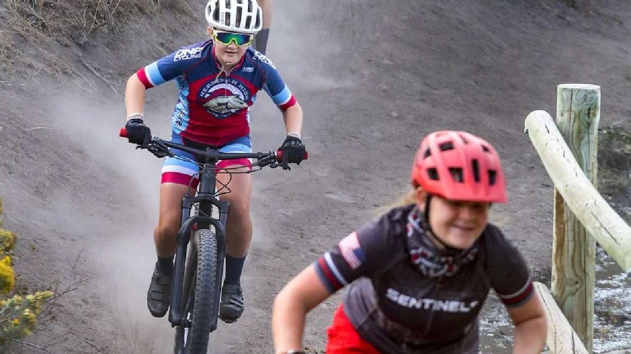 Mountain bikers from the Bingham, Herriman and Mountain Ridge high school club teams ride the trail system in Yellow Fork Canyon near Herriman on Tuesday, Sept. 22, 2020. A fundraising campaign by the teams raised $200,000 for Salt Lake County to improve trails in Yellow Fork and Butterfield canyons.