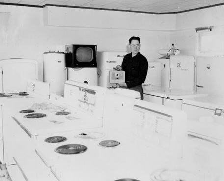 RC with appliances inside the original Syracuse store.