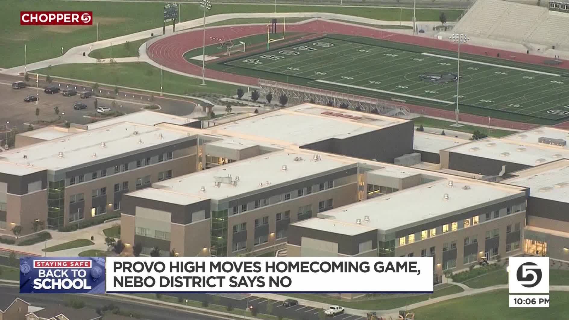 Provo Opted To Move Football Game To Spanish Fork Due To Covid 19 Restrictions But Nebo School District Pushed Back Ksl Com