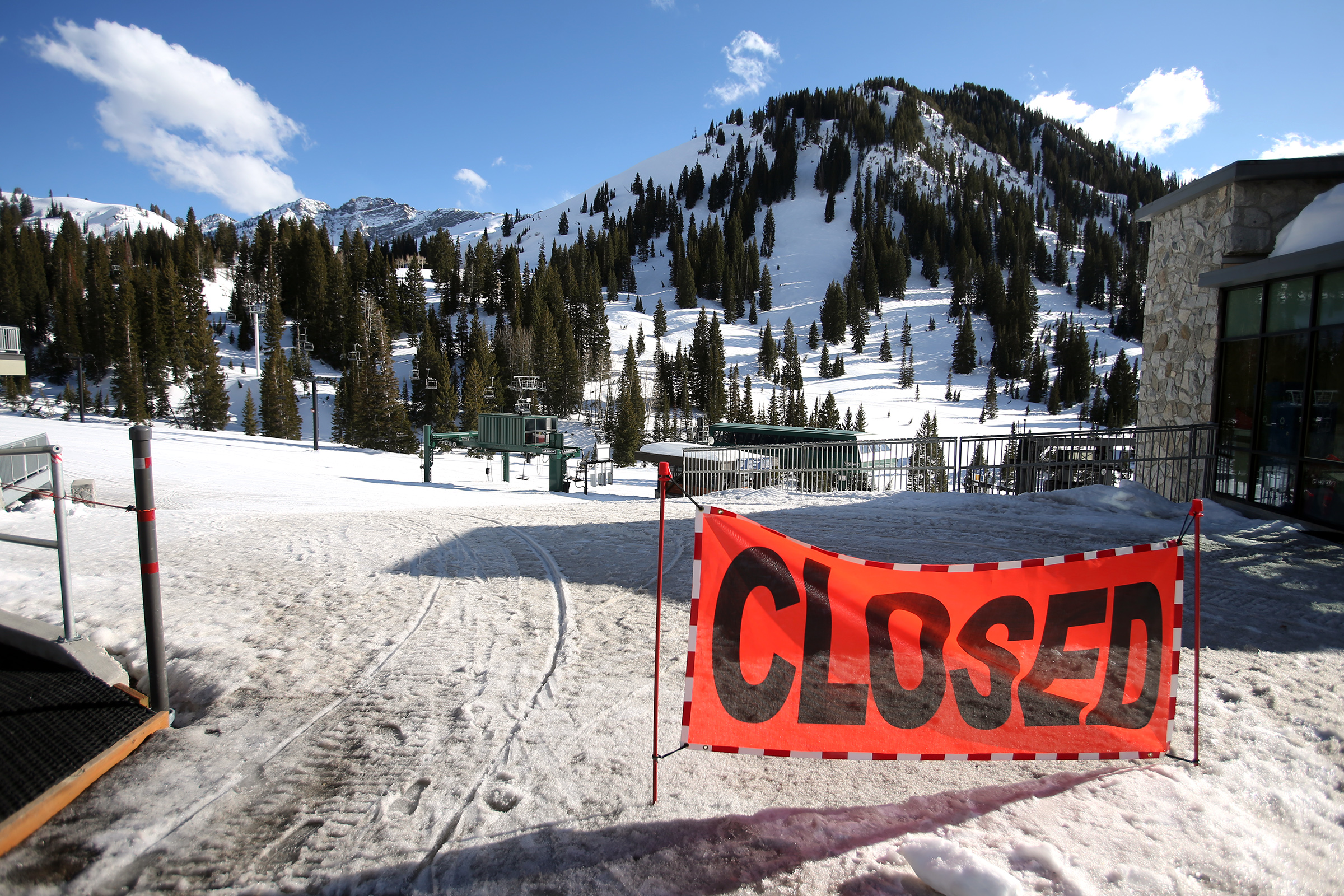 A sign tells visitors that Alta Ski Area is closed on Tuesday, March 17, 2020. Utah’s ski resorts are now closed due to the spread of COVID-19.