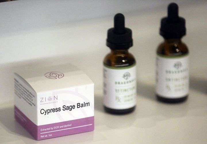 A topical balm and tinctures are for sale at Curaleaf, a cannabis dispensary, in Lehi on Wednesday, Sept. 23, 2020.