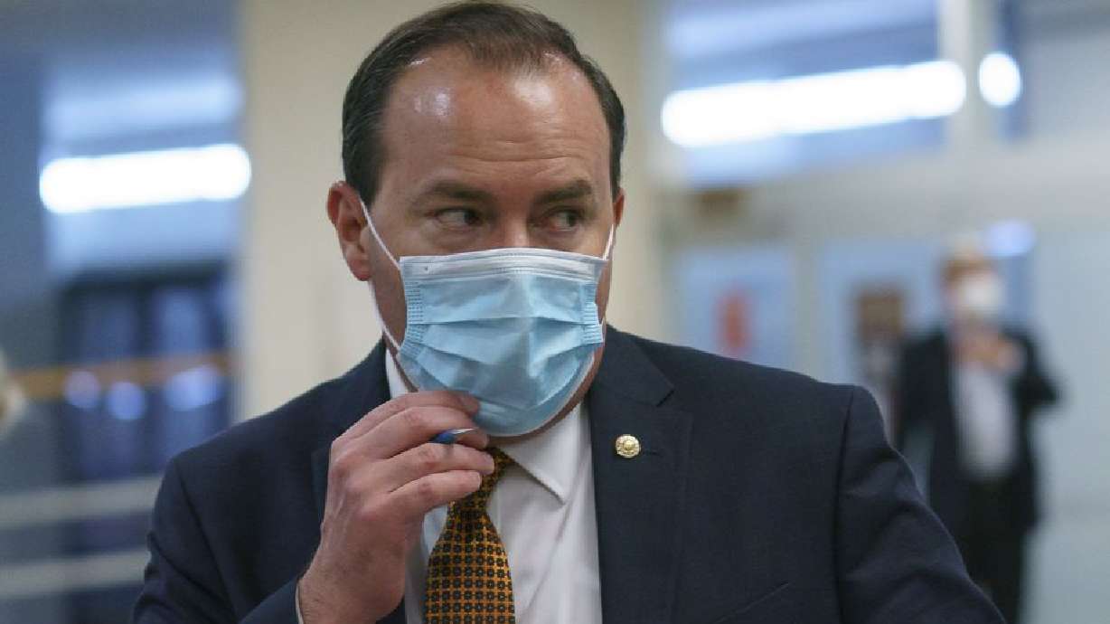 Sen. Mike Lee, R-Utah, arrives at the Capitol in Washington on Monday, Sept. 21, 2020.