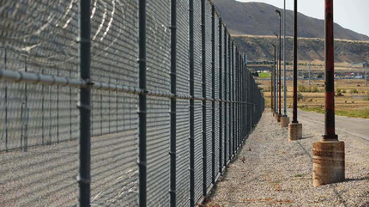 Razor wire and fencing at the Utah State Prison on Monday, Sept 14, 2020.