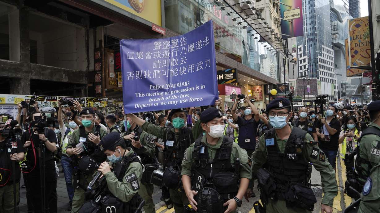 Hong Kong police arrest 86 for protesting on China holiday