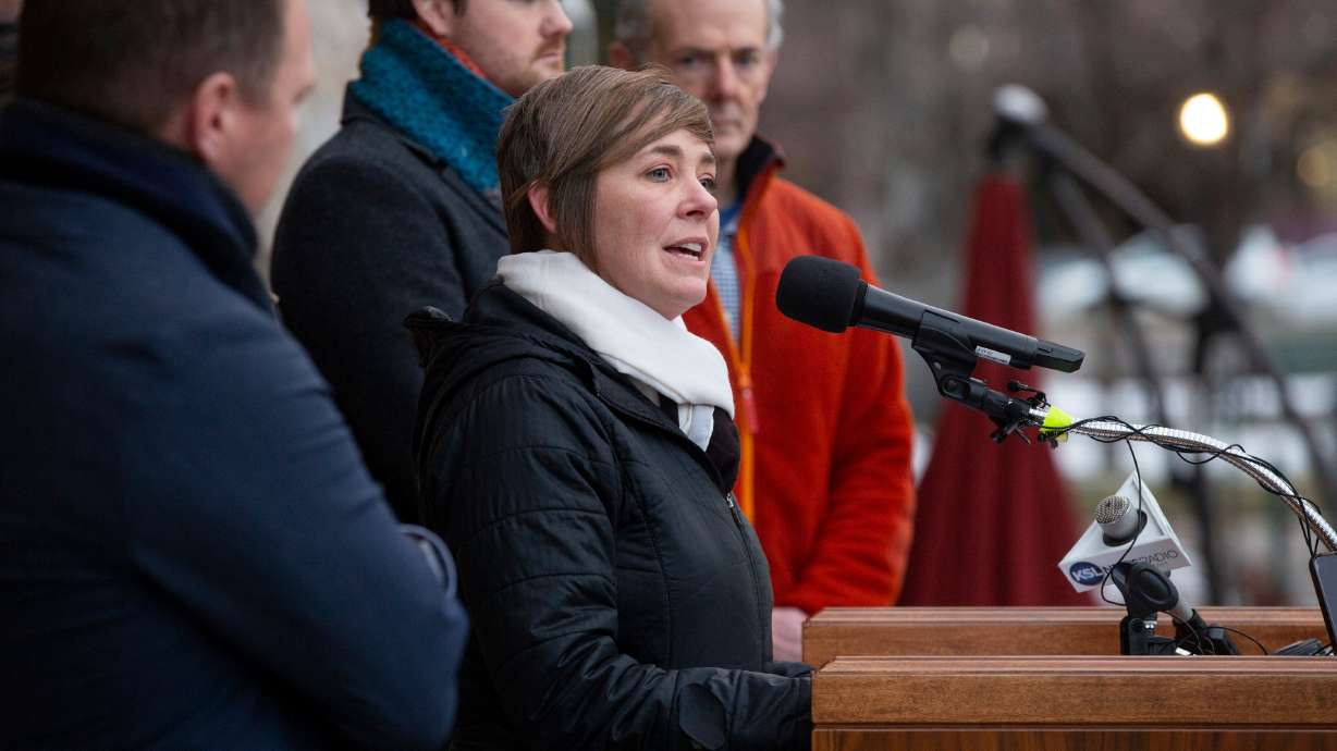 Former Salt Lake City Councilwoman Amy Fowler speaks at a press conference at the Salt Lake City-County Building in Salt Lake City on Jan. 16, 2020. Fowler pleaded guilty to impaired driving in Springville on Thursday.