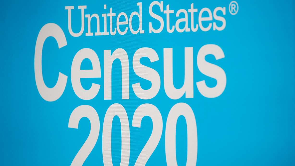 FILE PHOTO: A sign is seen during a promotional event for the U.S. Census in Times Square in New York City, New York, U.S., Sept. 23, 2020. REUTERS/Brendan McDermid