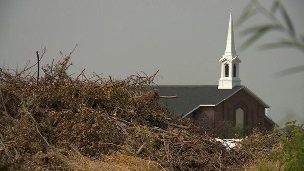 The view from Shanna Simkins’ backyard.
